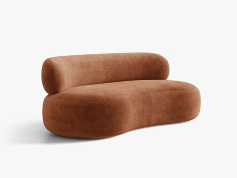 Canapea 3 locuri, Aura, Micadoni Home, 186x101x75 cm, tesatura Chenille, teracota