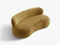 Canapea 3 locuri, Aura, Micadoni Home, 186x101x75 cm, tesatura Chenille, galben mustar