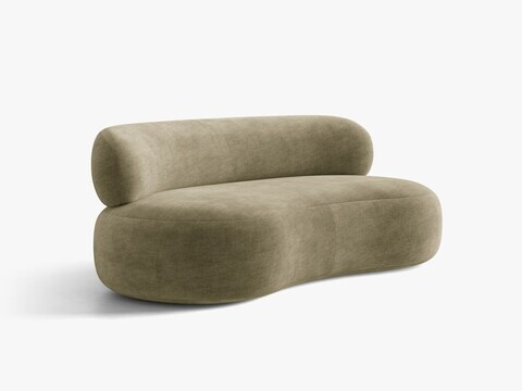 Canapea 3 locuri, Aura, Micadoni Home, 186x101x75 cm, tesatura Chenille, verde oliv deschis