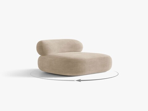 Fotoliu rotativ, Aura, Micadoni Home, 84x91x73 cm, tesatura Chenille, bej inchis