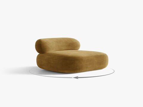 Fotoliu rotativ, Aura, Micadoni Home, 84x91x73 cm, tesatura Chenille, galben mustar