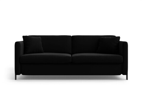 Canapea extensibila 2 locuri, Gloria, Micadoni Home, 186x102x88 cm, catifea, negru