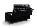 Canapea extensibila 2 locuri, Gloria, Micadoni Home, 186x102x88 cm, catifea, negru