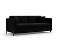 Canapea extensibila 2 locuri, Gloria, Micadoni Home, 186x102x88 cm, catifea, negru