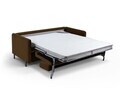 Canapea extensibila 2 locuri, Gloria, Micadoni Home, 186x102x88 cm, catifea, ciocolatiu