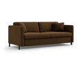 Canapea extensibila 2 locuri, Gloria, Micadoni Home, 186x102x88 cm, catifea, ciocolatiu