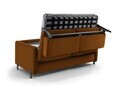 Canapea extensibila 2 locuri, Gloria, Micadoni Home, 186x102x88 cm, catifea, maro