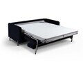 Canapea extensibila 2 locuri, Gloria, Micadoni Home, 186x102x88 cm, catifea, albastru regal