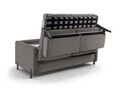 Canapea extensibila 2 locuri, Gloria, Micadoni Home, 186x102x88 cm, catifea, gri