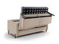 Canapea extensibila 2 locuri, Gloria, Micadoni Home, 186x102x88 cm, catifea, bej