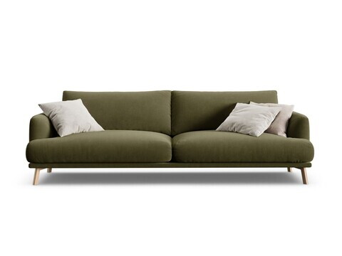Canapea 4 locuri, Naomi, Micadoni Home, 230x95x75 cm, catifea, verde