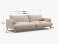 Canapea 4 locuri, Naomi, Micadoni Home, 230x95x75 cm, catifea, verde