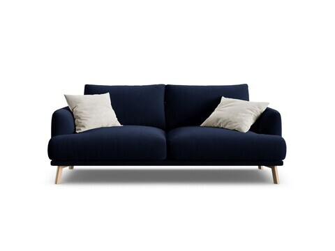 Canapea 2 locuri, Naomi, Micadoni Home, 170x95x75 cm, catifea, albastru regal