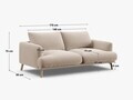 Canapea 2 locuri, Naomi, Micadoni Home, 170x95x75 cm, catifea, albastru regal