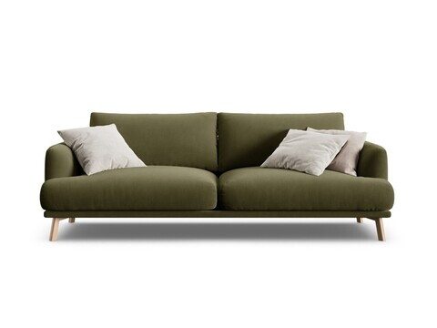 Canapea 3 locuri, Naomi, Micadoni Home, 200x95x75 cm, catifea, verde