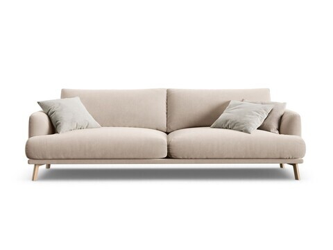 Canapea 4 locuri, Naomi, Micadoni Home, 230x95x75 cm, catifea, bej
