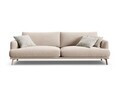 Canapea 4 locuri, Naomi, Micadoni Home, 230x95x75 cm, catifea, bej