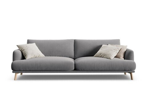 Canapea 4 locuri, Naomi, Micadoni Home, 230x95x75 cm, catifea, gri