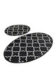 Set 2 covorase de baie Kupa, Chilai, 50x60 cm/60x100 cm, negru