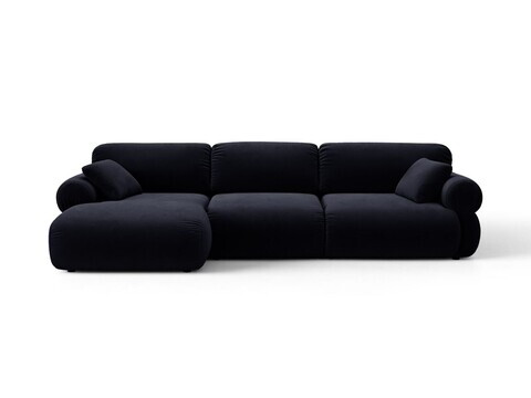Coltar stanga 6 locuri, Ophelia, Micadoni Home, 297x164x84 cm, catifea, albastru regal