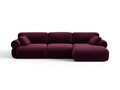 Coltar dreapta 6 locuri, Ophelia, Micadoni Home, 297x164x84 cm, catifea, bordo