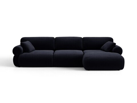 Coltar dreapta 6 locuri, Ophelia, Micadoni Home, 297x164x84 cm, catifea, albastru regal