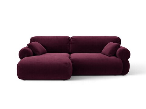 Coltar stanga 4 locuri, Ophelia, Micadoni Home, 236x164x84 cm, catifea, bordo