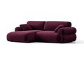 Coltar stanga 4 locuri, Ophelia, Micadoni Home, 236x164x84 cm, catifea, bordo