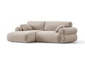 Coltar stanga 4 locuri, Ophelia, Micadoni Home, 236x164x84 cm, catifea, bej