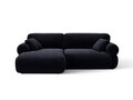 Coltar stanga 4 locuri, Ophelia, Micadoni Home, 236x164x84 cm, catifea, albastru regal