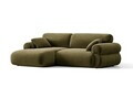Coltar stanga 4 locuri, Ophelia, Micadoni Home, 236x164x84 cm, catifea, verde