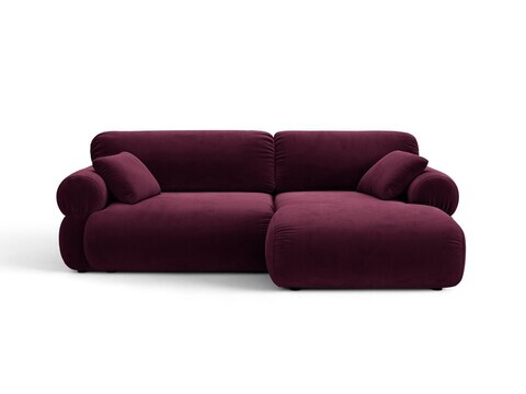 Coltar dreapta 4 locuri, Ophelia, Micadoni Home, 236x164x84 cm, catifea, bordo
