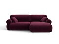 Coltar dreapta 4 locuri, Ophelia, Micadoni Home, 236x164x84 cm, catifea, bordo