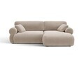 Coltar dreapta 4 locuri, Ophelia, Micadoni Home, 236x164x84 cm, catifea, bej