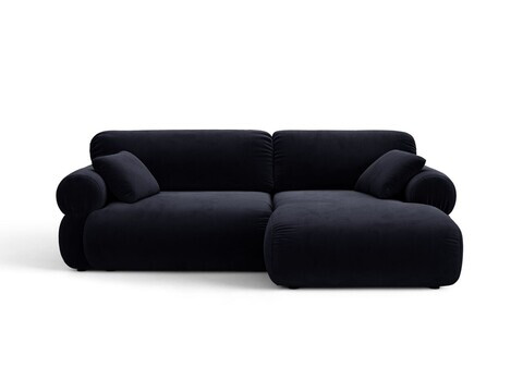 Coltar dreapta 4 locuri, Ophelia, Micadoni Home, 236x164x84 cm, catifea, albastru regal
