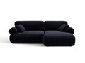Coltar dreapta 4 locuri, Ophelia, Micadoni Home, 236x164x84 cm, catifea, albastru regal