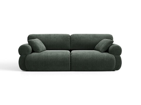 Canapea 3 locuri, Ophelia, Micadoni Home, 217x100x84 cm, tesatura structurata, verde muschi
