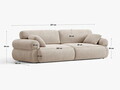 Canapea 4 locuri, Ophelia, Micadoni Home, 257x100x84 cm, tesatura structurata, albastru navy