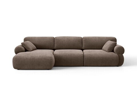 Coltar stanga 6 locuri, Ophelia, Micadoni Home, 297x164x84 cm, tesatura structurata, cappuccino