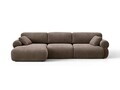 Coltar stanga 6 locuri, Ophelia, Micadoni Home, 297x164x84 cm, tesatura structurata, cappuccino