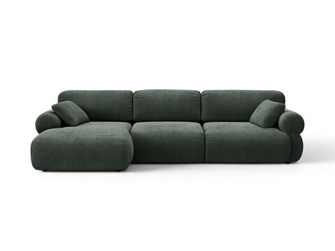 Coltar stanga 6 locuri, Ophelia, Micadoni Home, 297x164x84 cm, tesatura structurata, verde muschi