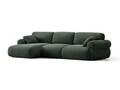 Coltar stanga 6 locuri, Ophelia, Micadoni Home, 297x164x84 cm, tesatura structurata, verde muschi