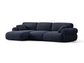 Coltar stanga 6 locuri, Ophelia, Micadoni Home, 297x164x84 cm, tesatura structurata, albastru navy