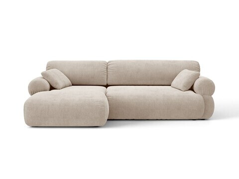 Coltar stanga 4 locuri, Ophelia, Micadoni Home, 256x164x84 cm, tesatura structurata, bej