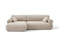 Coltar stanga 4 locuri, Ophelia, Micadoni Home, 256x164x84 cm, tesatura structurata, bej