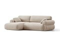 Coltar stanga 4 locuri, Ophelia, Micadoni Home, 256x164x84 cm, tesatura structurata, bej