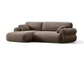 Coltar stanga 4 locuri, Ophelia, Micadoni Home, 256x164x84 cm, tesatura structurata, cappuccino