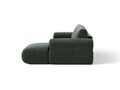 Coltar stanga 4 locuri, Ophelia, Micadoni Home, 256x164x84 cm, tesatura structurata, verde muschi