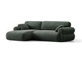 Coltar stanga 4 locuri, Ophelia, Micadoni Home, 256x164x84 cm, tesatura structurata, verde muschi