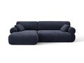 Coltar stanga 4 locuri, Ophelia, Micadoni Home, 256x164x84 cm, tesatura structurata, albastru navy